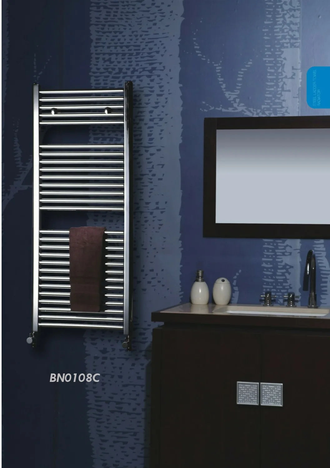 S.LINGE BNB A PORTE SERVIETTE ROND 120/50 BLANC MATTE